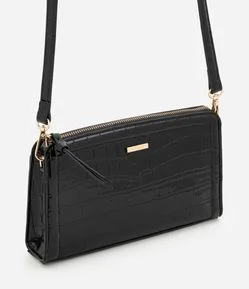 Bolsa Transversal Croco em PU