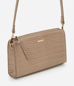 Bolsa Transversal Croco em PU