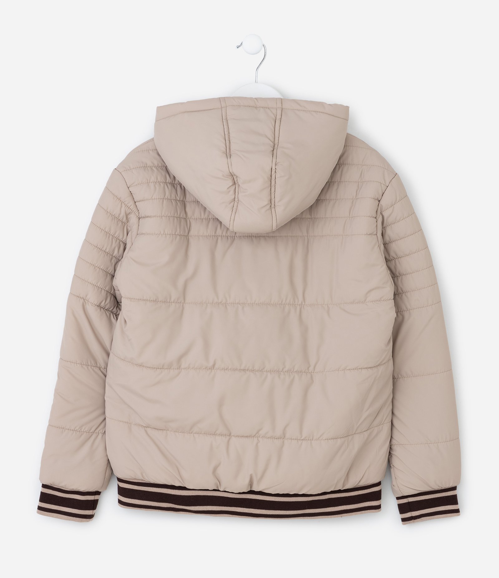 Jaqueta Infantil Puffer com Patch Emborrachado – Tam 5 a 14 Anos Bege Claro 3