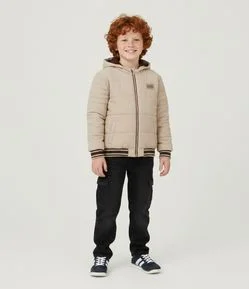 Jaqueta Infantil Puffer com Patch Emborrachado – Tam 5 a 14 Anos
