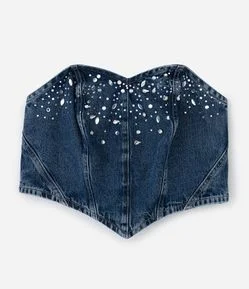 Top Jeans Tomara que Caia com Brilhos Curve & Plus Size