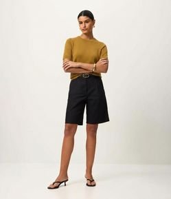 Blusa em Tricô com Manga Curta