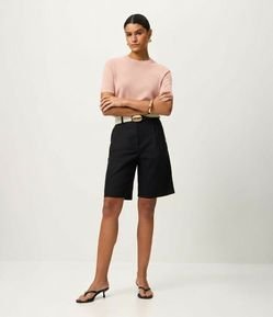 Blusa em Tricô com Manga Curta