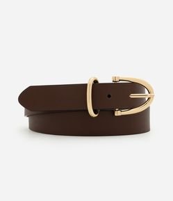 Cinto Médio em PU com Fivela Light Gold