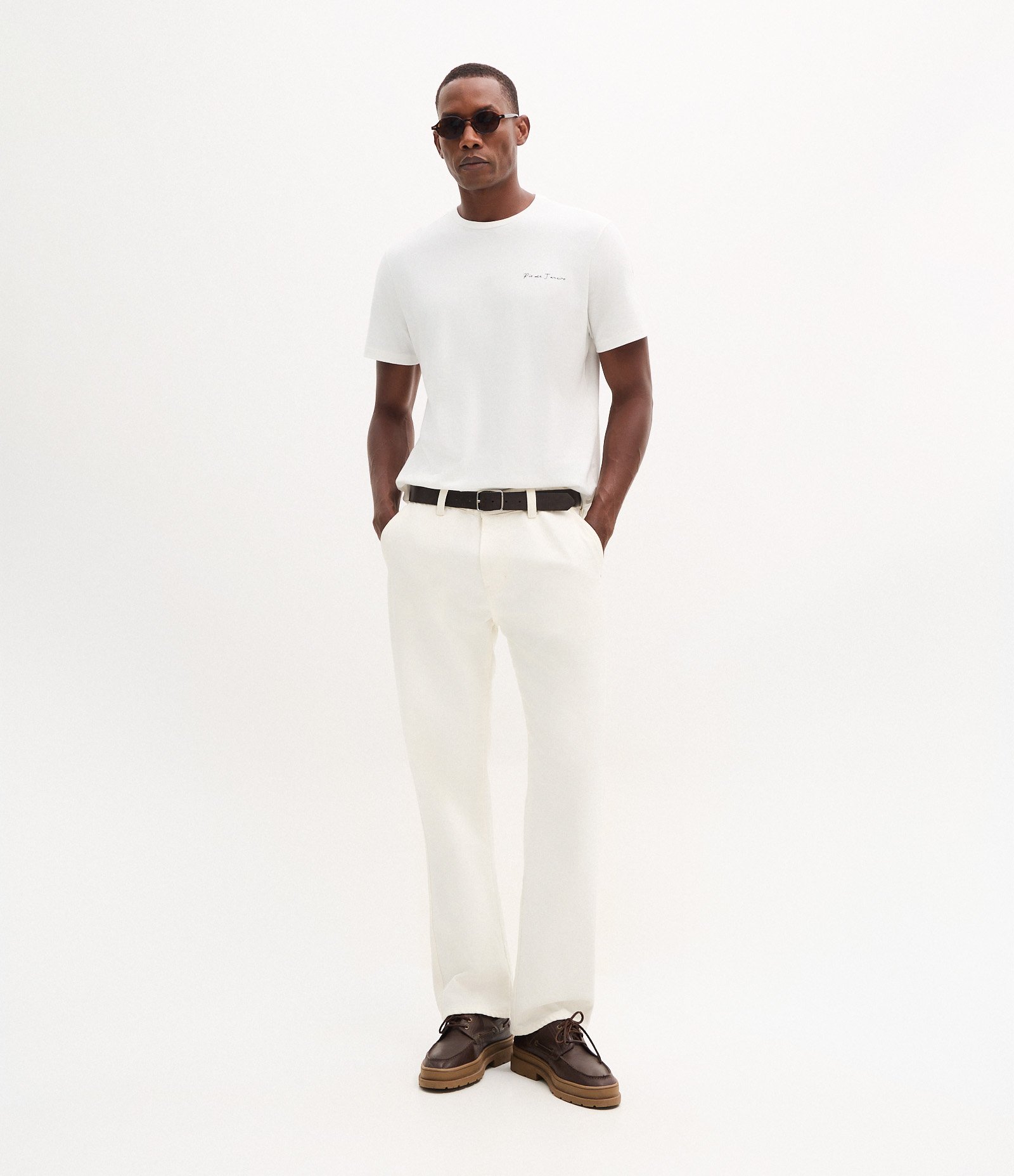 Camiseta em Algodão com Estampa Escadaria Selarón Branco 2