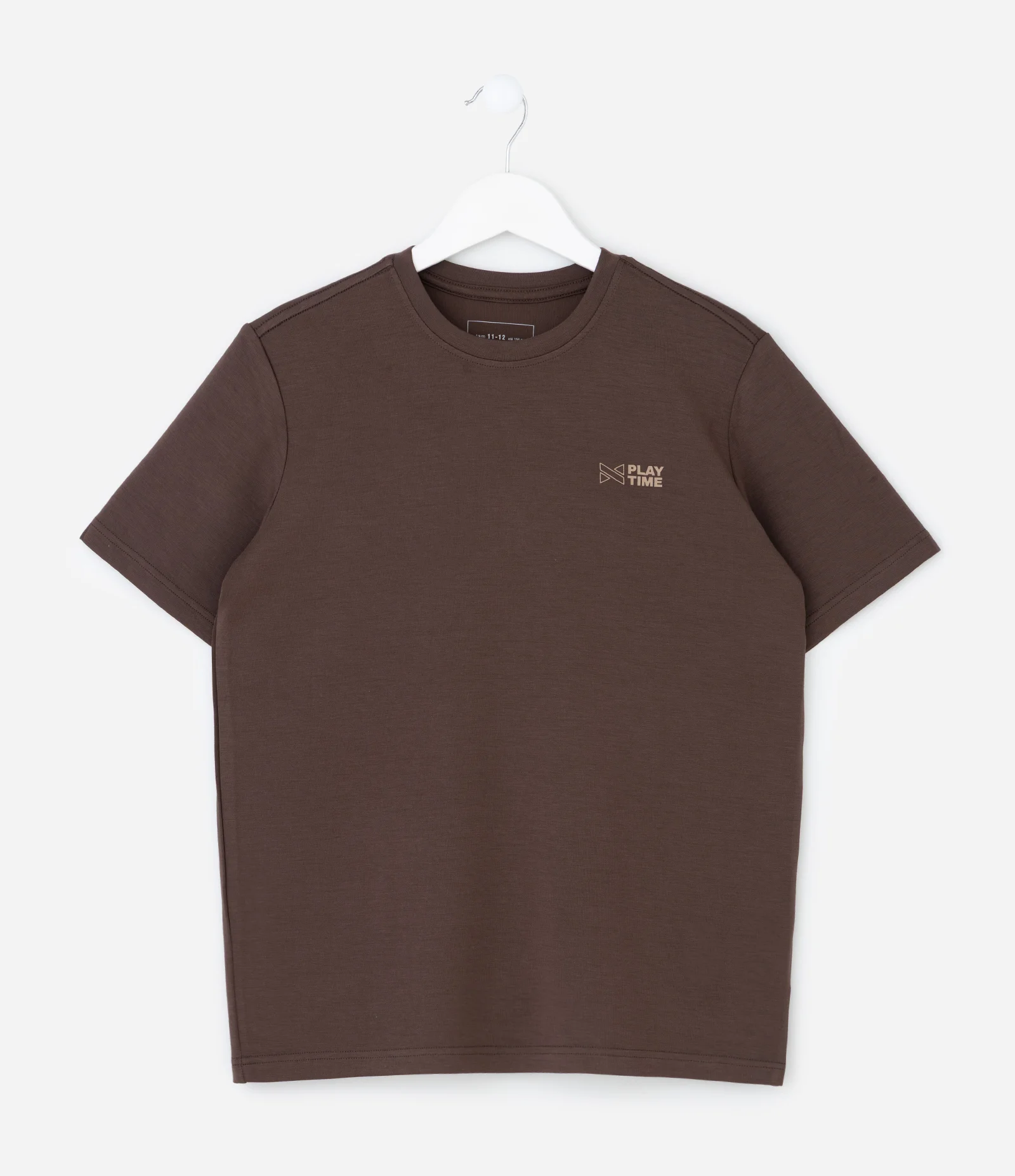 Camiseta Infantil com Tecnologia Dry e Estampa Lettering – Tam 5 a 14 Anos Marrom 1