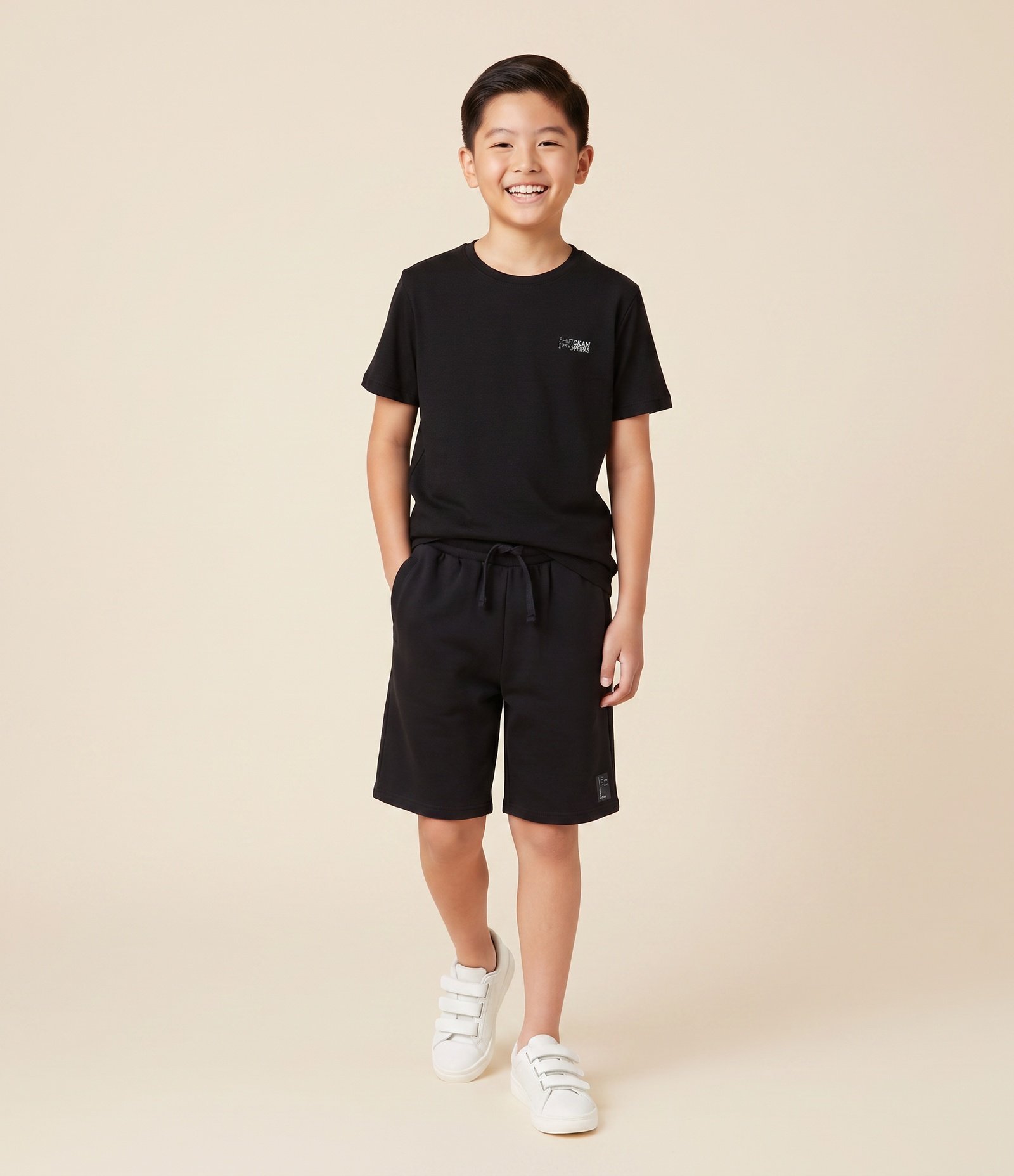 Camiseta Infantil com Tecnologia Dry e Estampa Lettering – Tam 5 a 14 Anos Preto 1