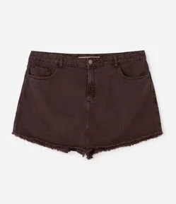 Short Saia em Sarja com Barra a Fio Curve & Plus Size