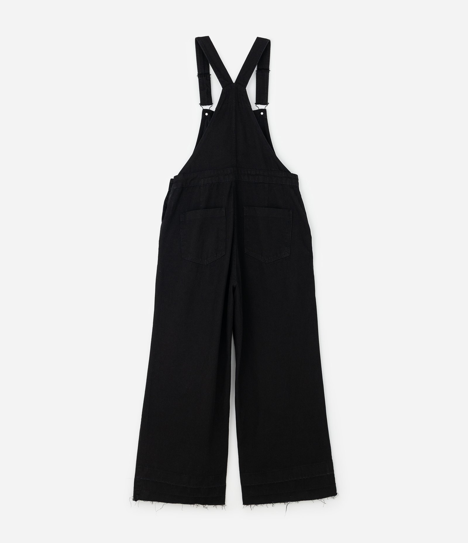 Jardineira em Jeans com Barra Desfiada Curve & Plus Size Preto 2