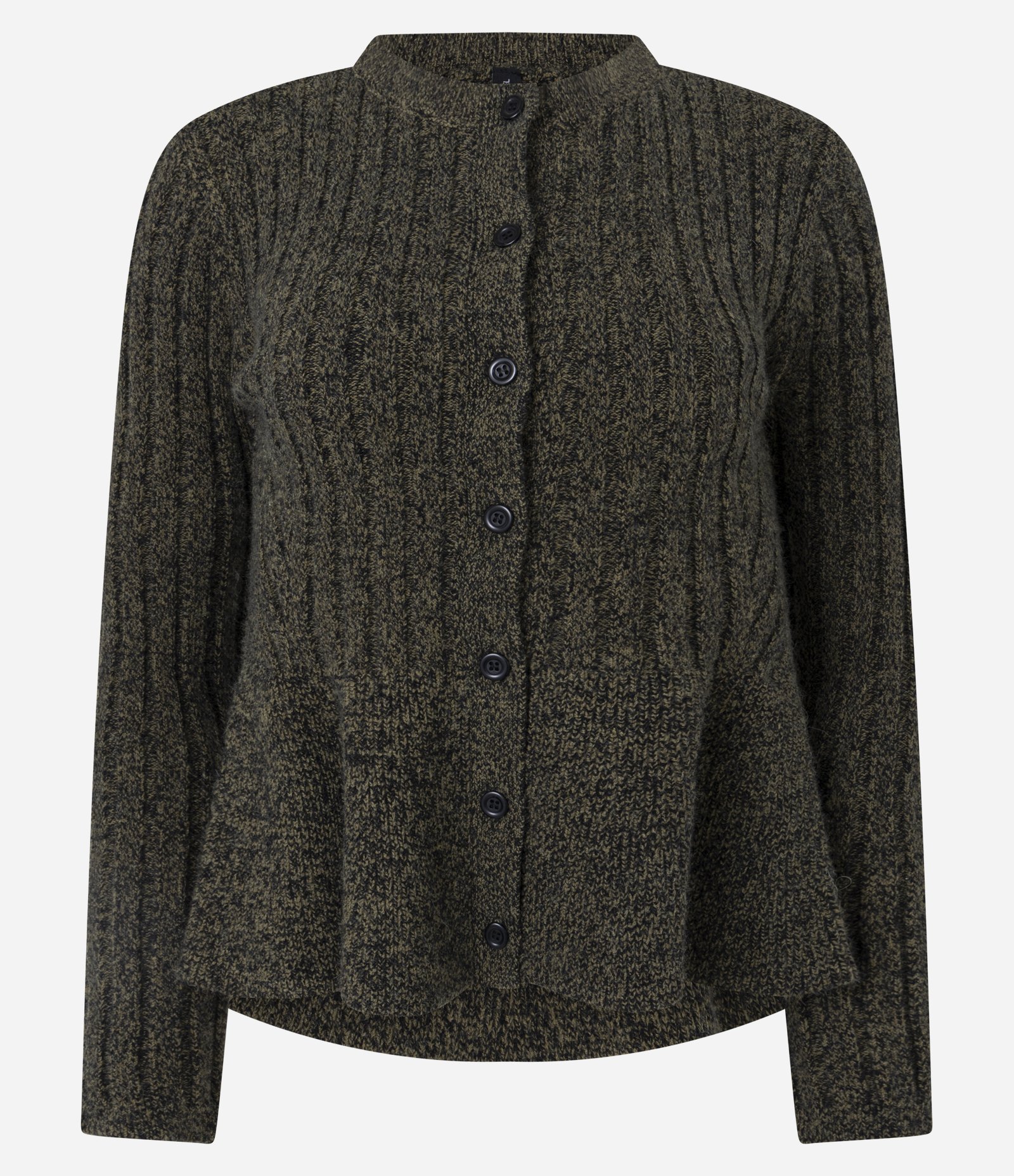 Cardigan Peplum em Tricô com Botões Frontais Verde 1
