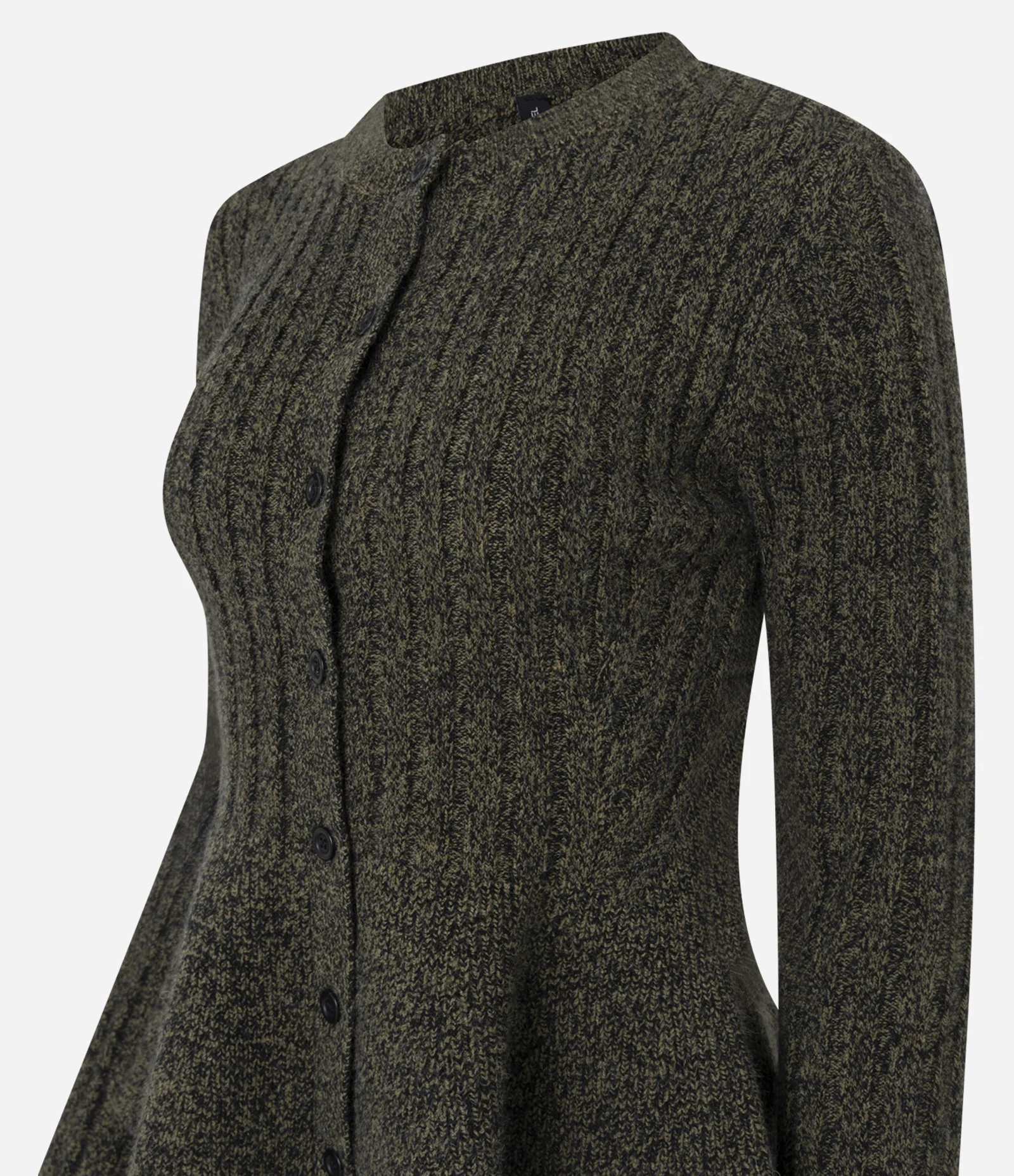 Cardigan Peplum em Tricô com Botões Frontais Verde 2