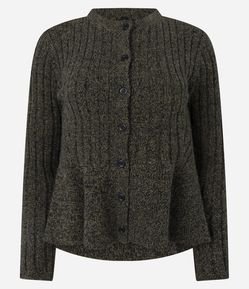 Cardigan Peplum em Tricô com Botões Frontais