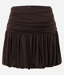 Saia Balonê em Microfibra com Franzidos