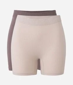 Kit 02 Calcinhas Boyshort em Poliamida Seamless