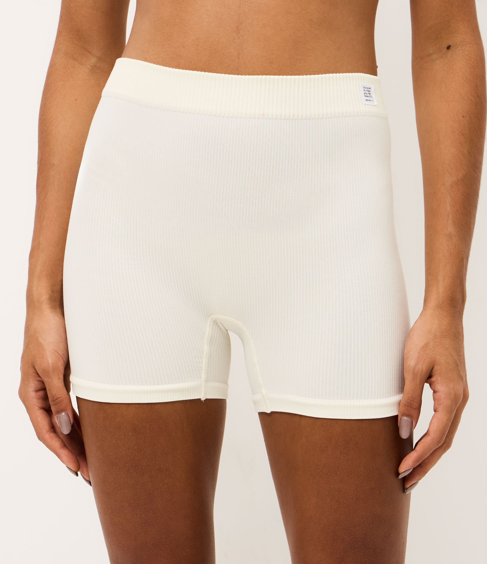 Kit 02 Calcinhas Boyshort em Poliamida Seamless Bege/Cinza 5