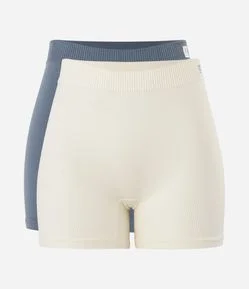 Kit 02 Calcinhas Boyshort em Poliamida Seamless