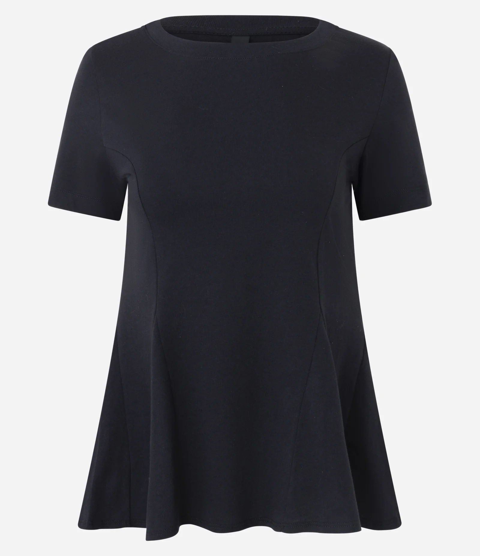 Blusa Manga Curta com Barra Ampla Preto 1