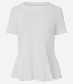 Blusa Manga Curta com Barra Ampla
