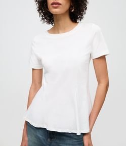 Blusa Manga Curta com Barra Ampla