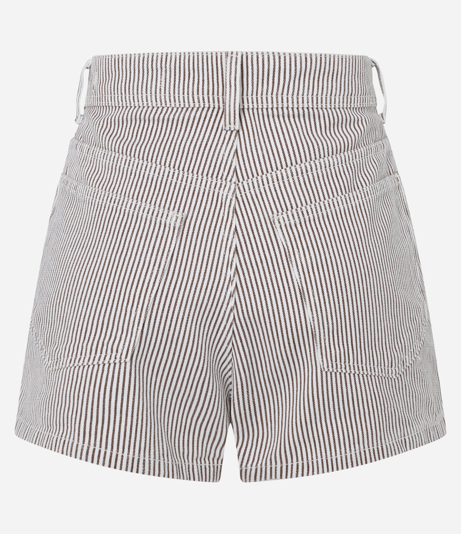 Short Saia em Sarja com Estampa Listrada Marrom 6