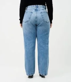 Calça Jeans Reta com Brilho Incolor Curve & Plus Size