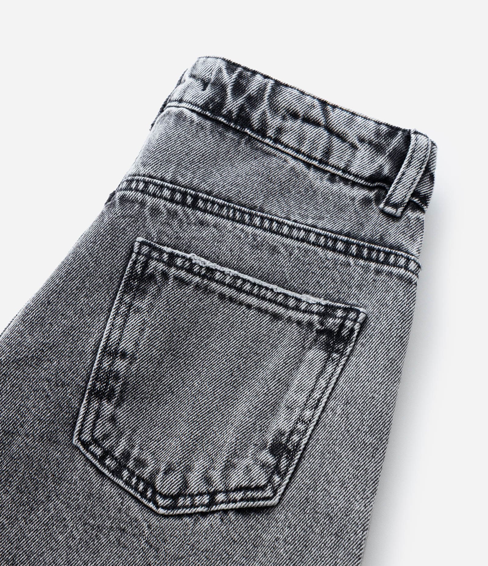 Calça Wide Leg Infantil em Jeans com Estrelas de Brilhos - Tam 5 a 14 Anos Preto 4