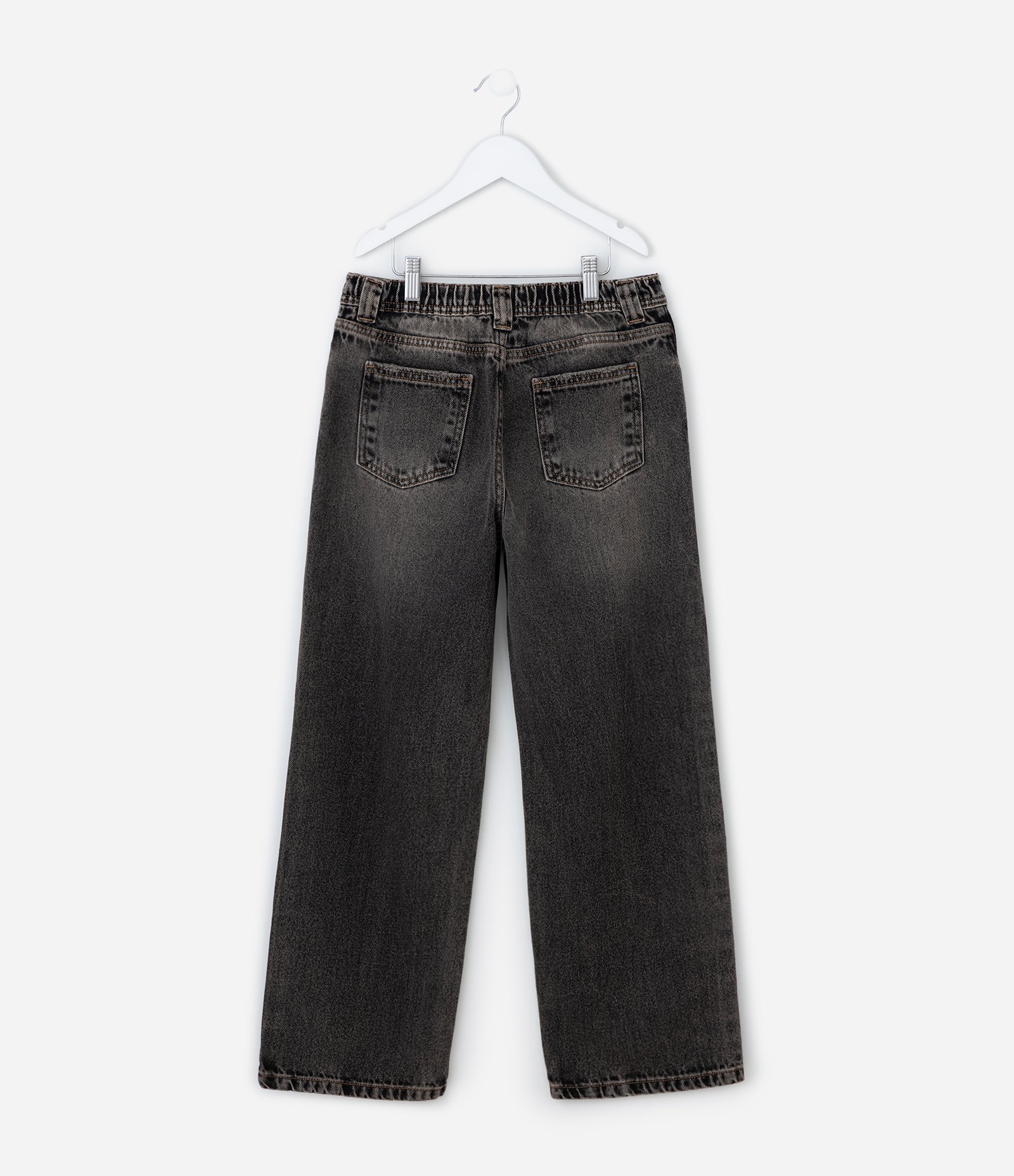 Calça Reta Infantil em Jeans com Lavagem Diferenciada – Tam 7 a 14 Anos Preto 3