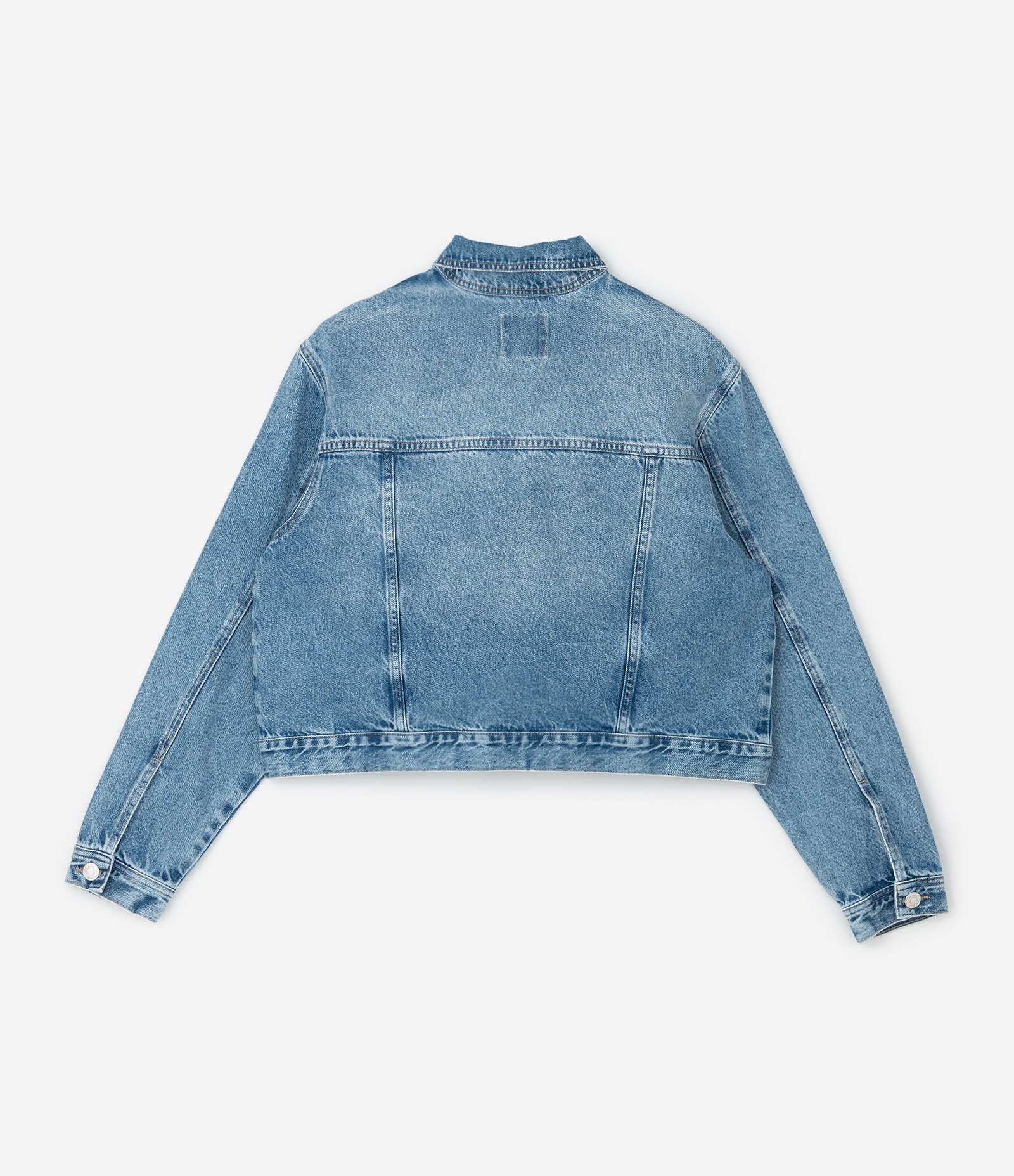 Jaqueta Jeans Cropped com Termocolante Incolor Curve & Plus Size Azul 2