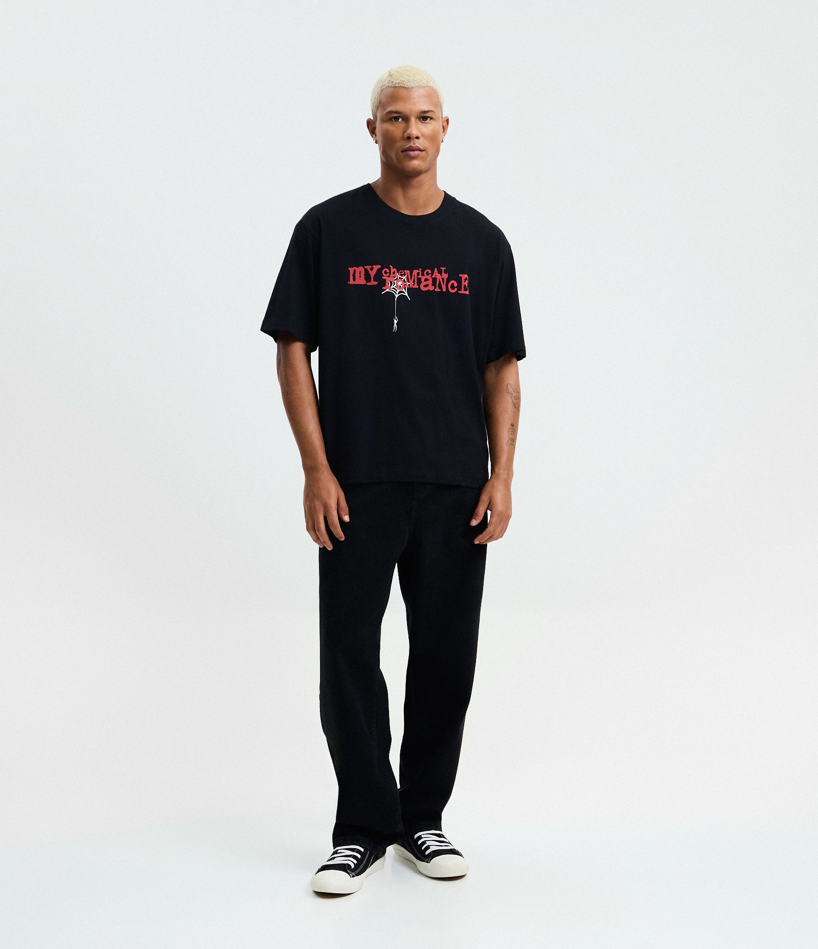 Camiseta Boxy em Algodão com Estampa My Chemical Romance Preto 2