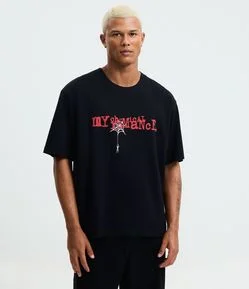Camiseta Boxy em Algodão com Estampa My Chemical Romance
