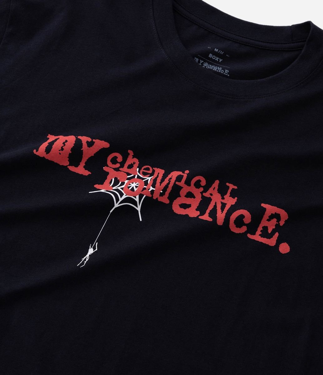 Camiseta Boxy em Algodão com Estampa My Chemical Romance Preto