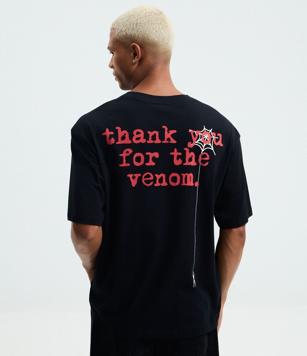 Camiseta Boxy em Algodão com Estampa My Chemical Romance Preto