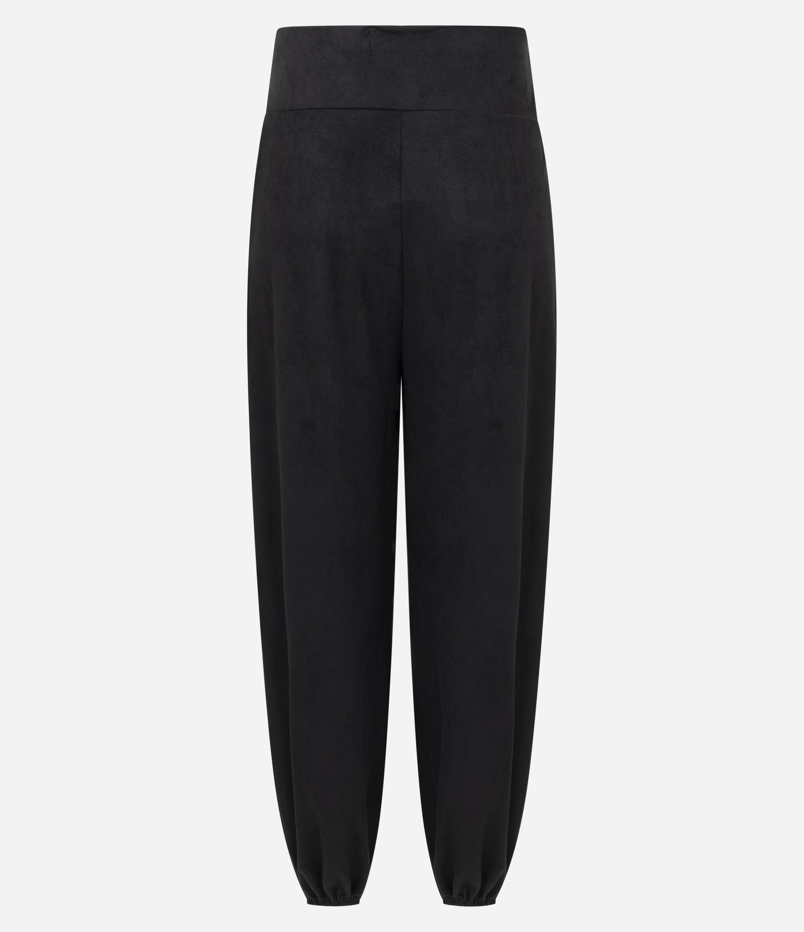Calça Aladim em Suede com Pala Larga Preto 3