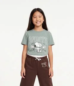 Camiseta Oversized Infantil com Estampa Snoopy – Tam 5 a 16 Anos