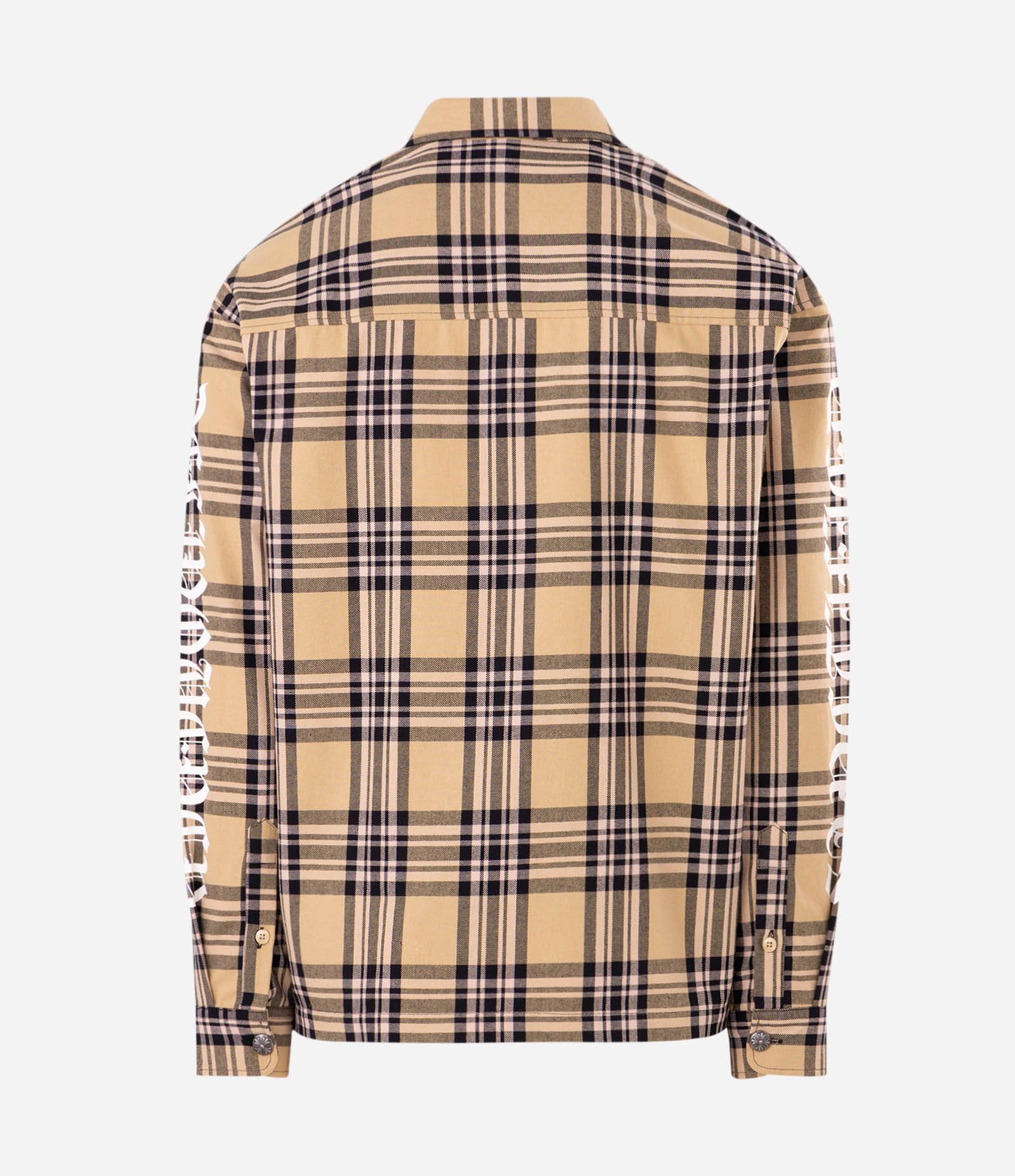 Camisa Oversized Xadrez com Estampa nas Mangas Amarelo 5