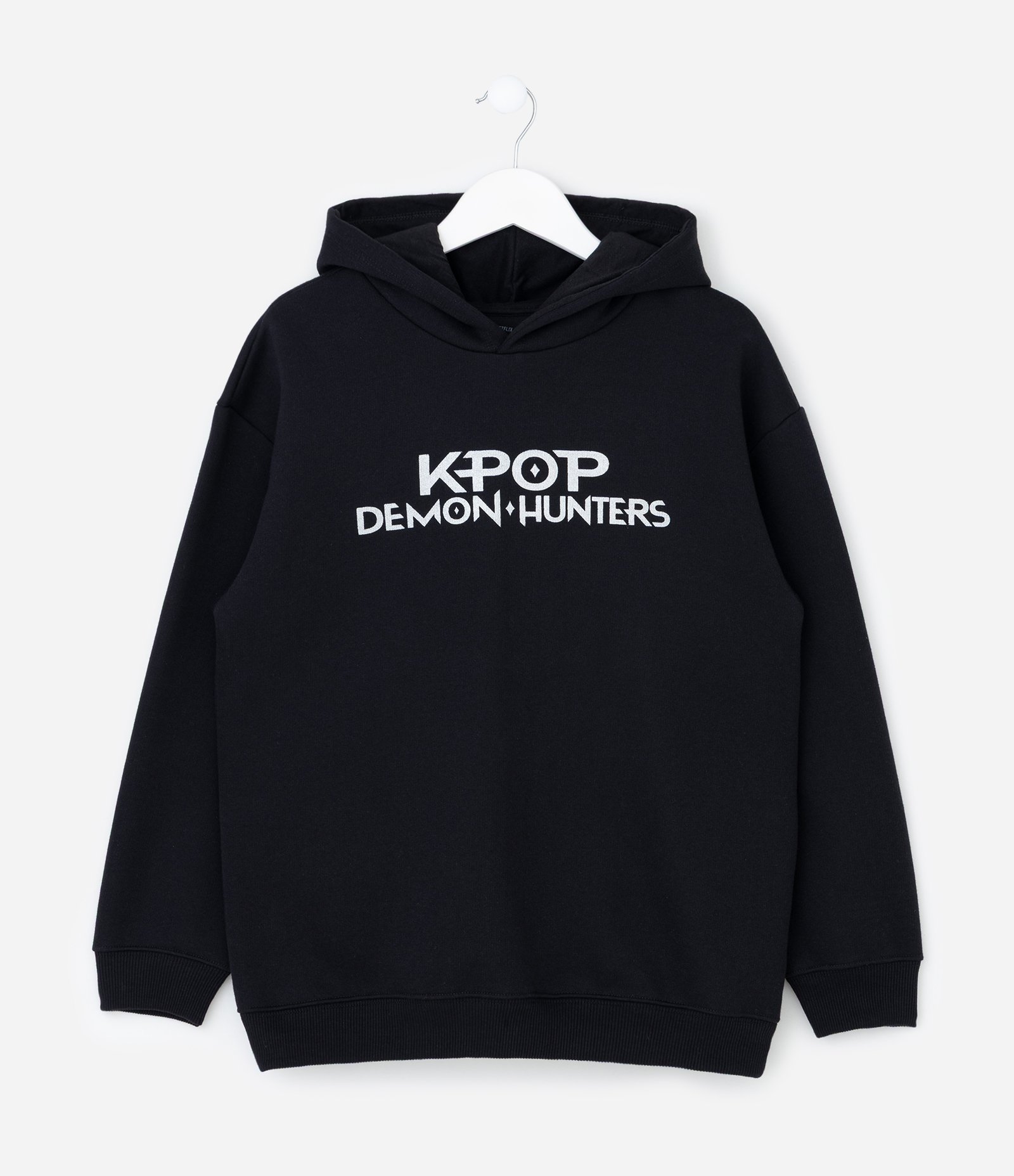 Casaco Infantil Oversized com Capuz e Estampa Huntrix – Tam 7 a 16 Anos Preto 1