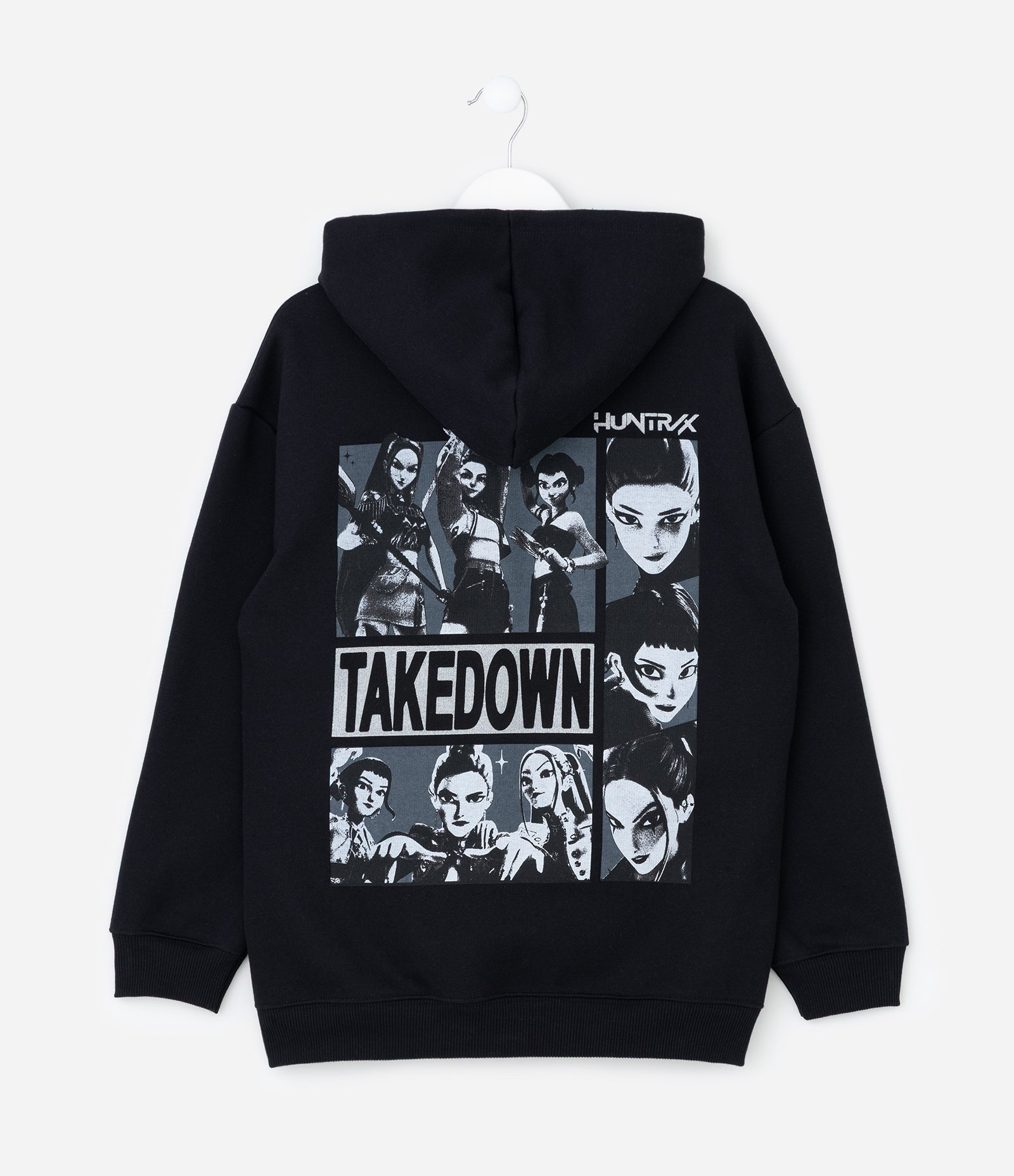 Casaco Infantil Oversized com Capuz e Estampa Huntrix – Tam 7 a 16 Anos Preto 2