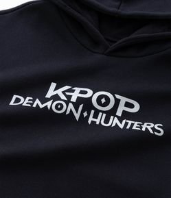 Casaco Infantil Oversized com Capuz e Estampa Huntrix – Tam 7 a 16 Anos