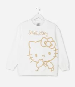 Casaco Infantil Oversized com Estampa Hello Kitty – Tam 4 a 14 Anos