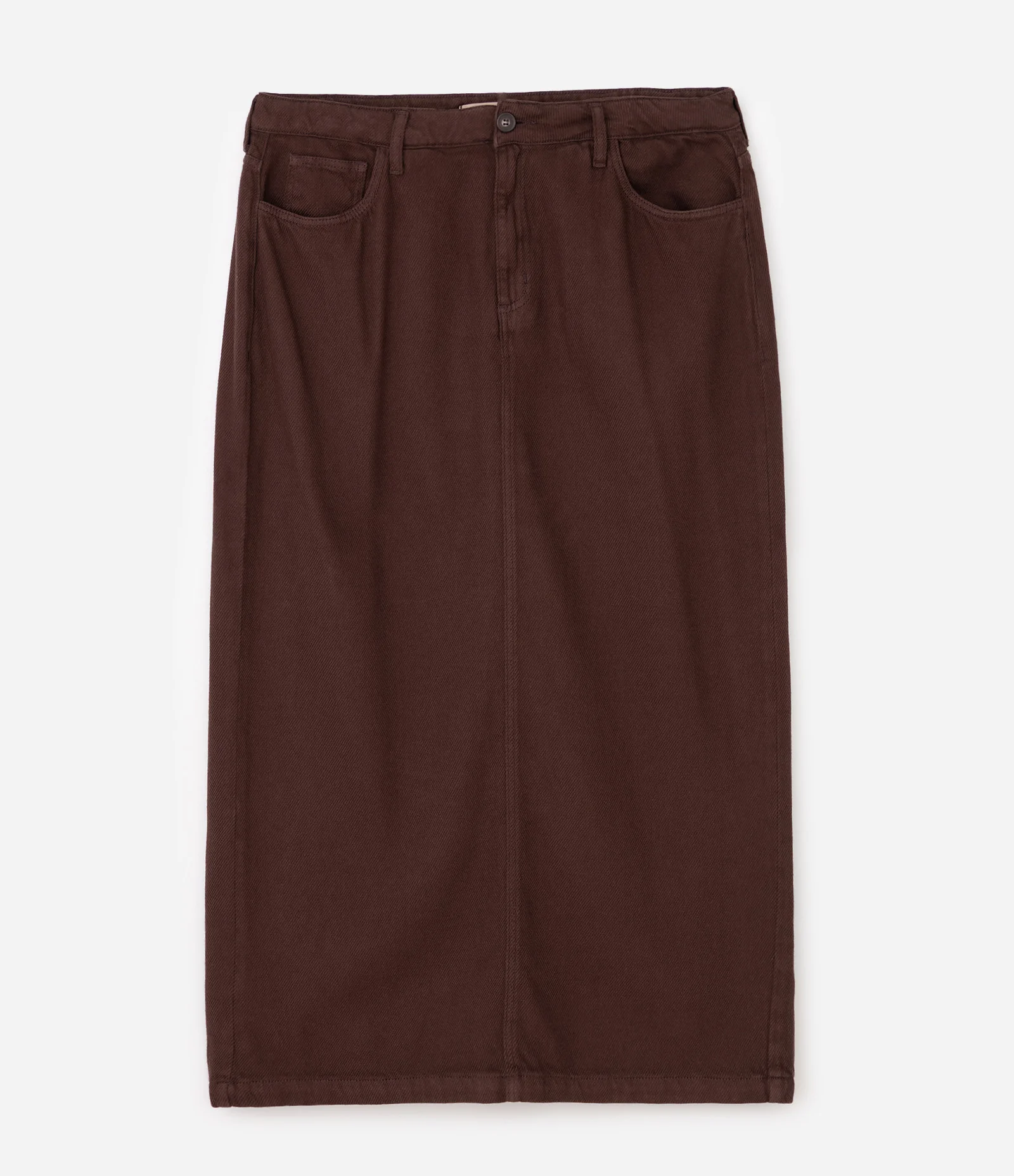 Saia Midi Cotelê com Fenda Curve & Plus Size Marrom 1