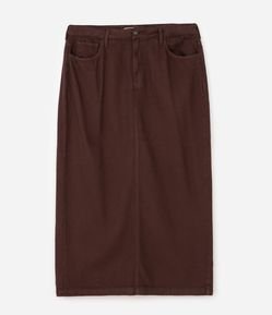 Saia Midi Cotelê com Fenda Curve & Plus Size