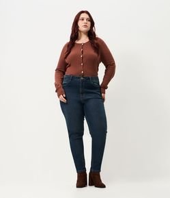 Calça Jeans Skinny Lisa Jeans Escuro Curve & Plus Size