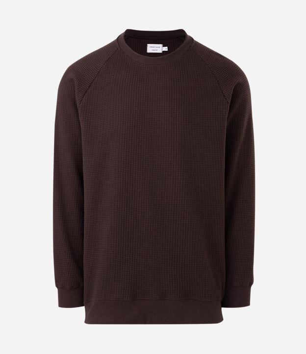 Blusão em Meia Malha com Textura Waffle