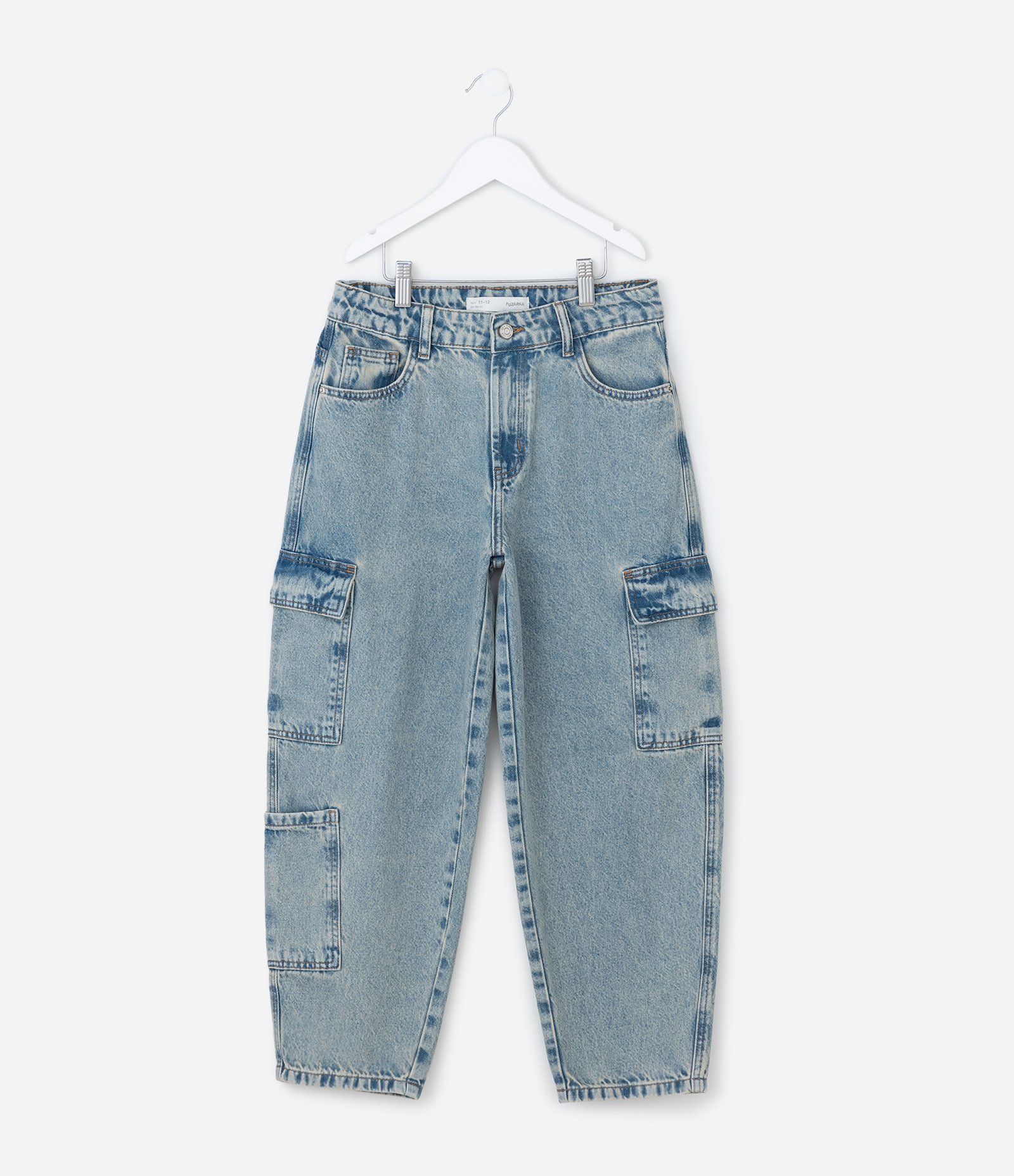 Calça Infantil Jeans Slouchy Cargo – Tam 7 a 16 Anos Azul 2