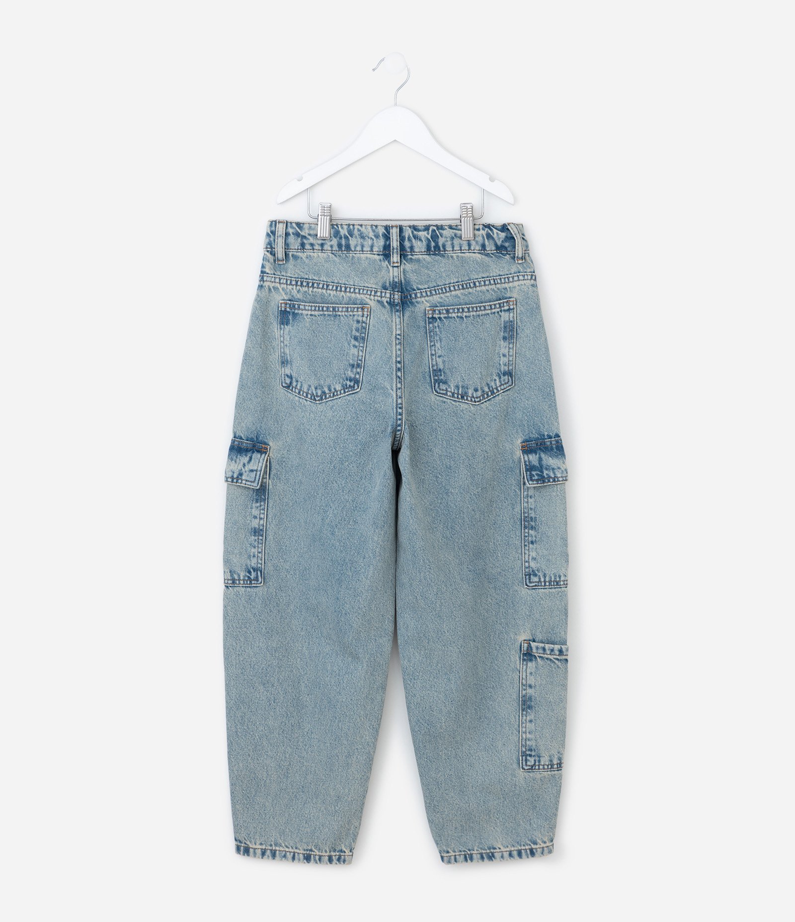 Calça Infantil Jeans Slouchy Cargo – Tam 7 a 16 Anos Azul 3