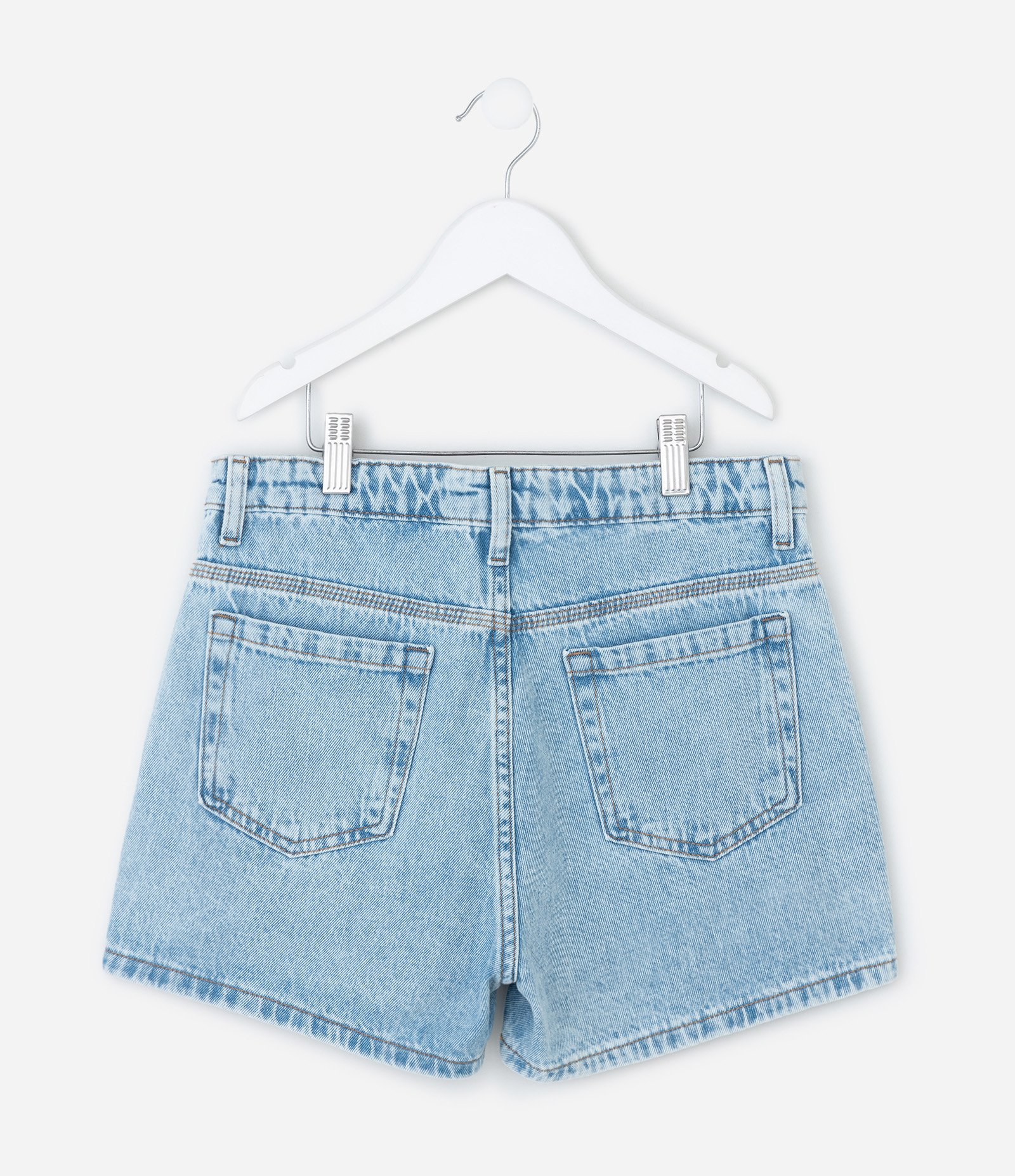 Short Jeans Infantil com Aplicação de Brilhos - Tam 5 a 14 Anos Azul 2