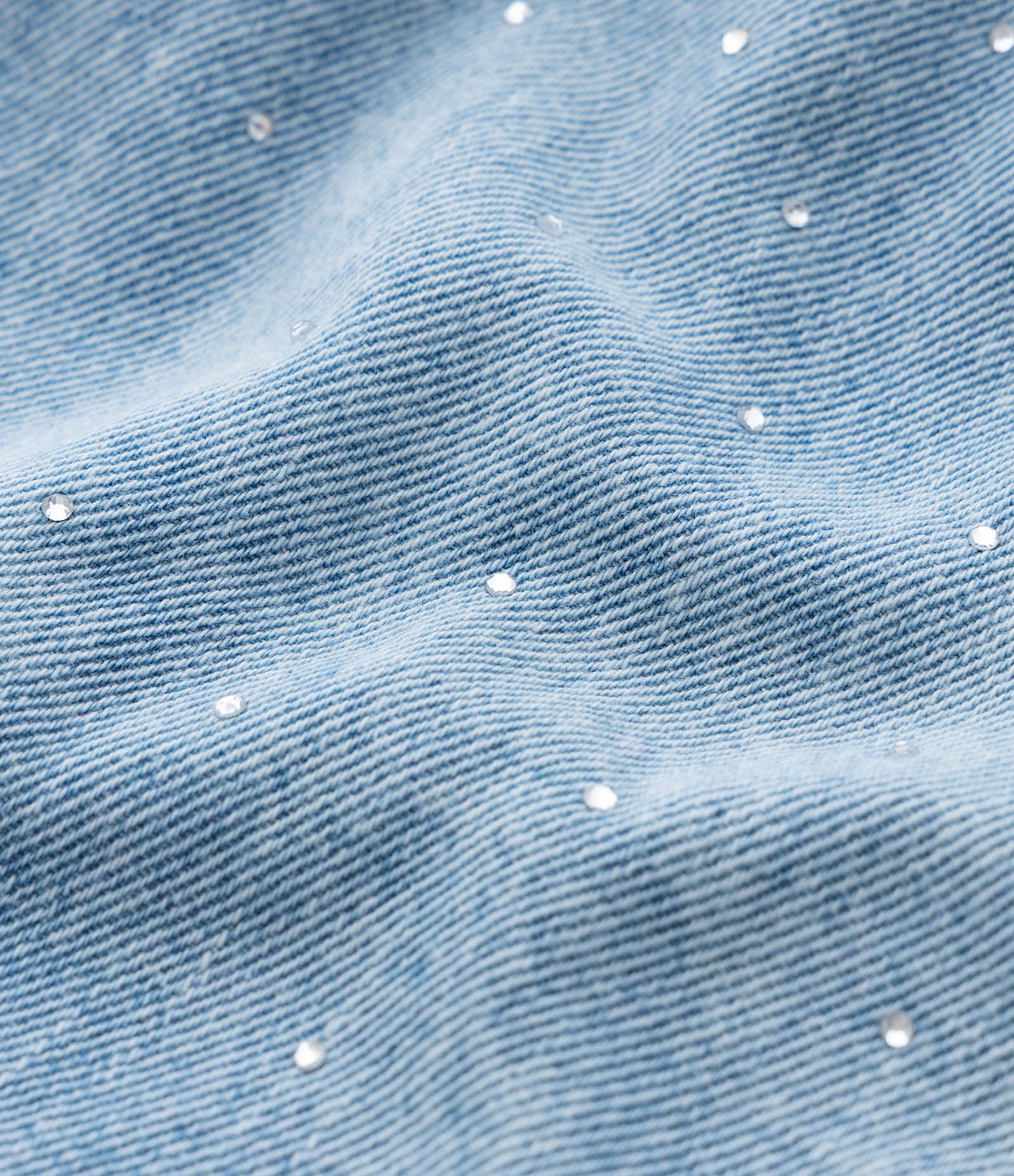 Short Jeans Infantil com Aplicação de Brilhos - Tam 5 a 14 Anos Azul 3