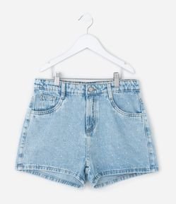 Short Jeans Infantil com Aplicação de Brilhos - Tam 5 a 14 Anos