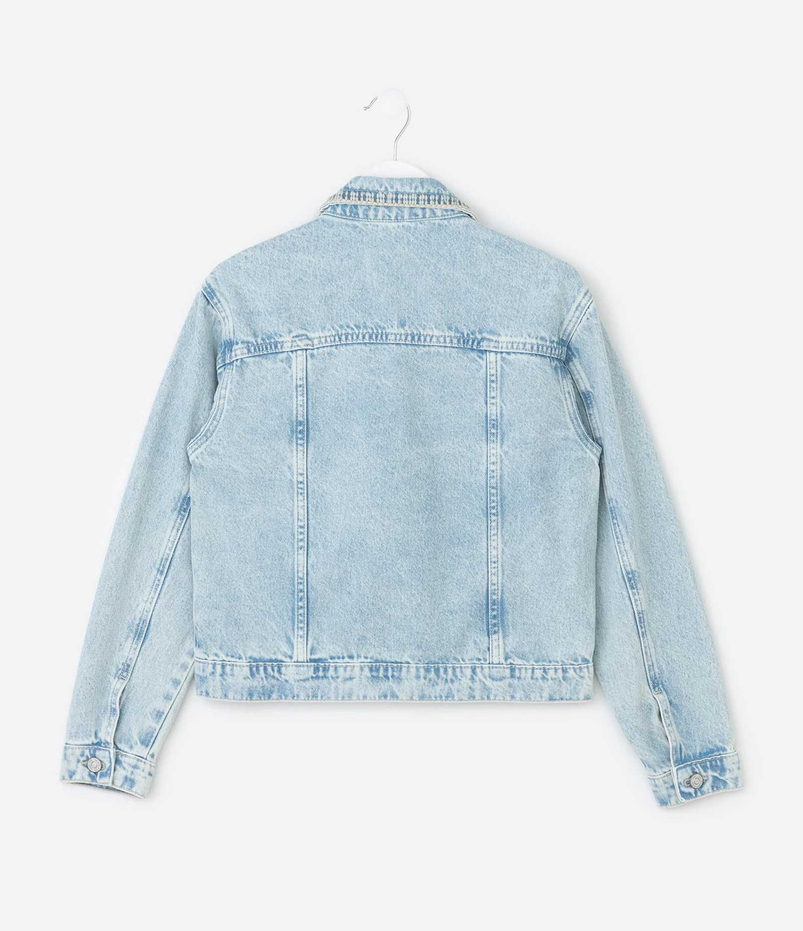 Jaqueta Infantil em Jeans com Bolsos – Tam 7 a 14 Anos Azul Claro 2