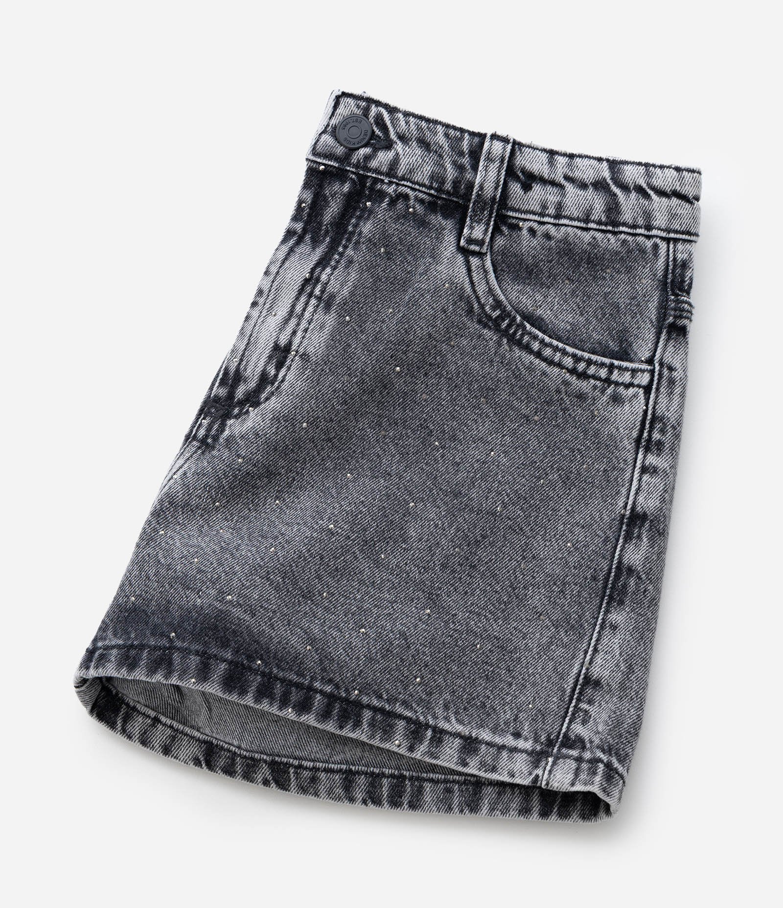 Short Jeans Infantil com Strass - Tam 5 a 14 Anos Preto 5